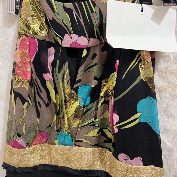 Nicole Miller silk knee-lenght dress. Size:S. Color: black/metallik - Picture 10 of 12